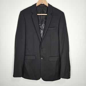 SANDRO Paris Wool Men's Blazer Jacket Sz S Black Single Breast Designer